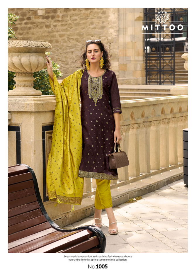 Aafreen By Mittoo Muslin Designer Kurti With Bottom Dupatta Wholesale Price In Surat
